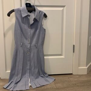 Blue Striped Sleeveless Dress